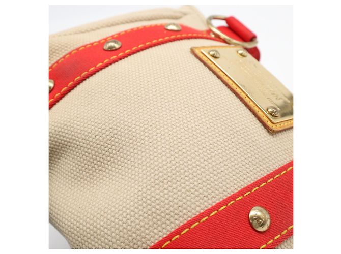 Borsa Louis Vuitton Antigua Cabas PM Rosso Beige - vista 4