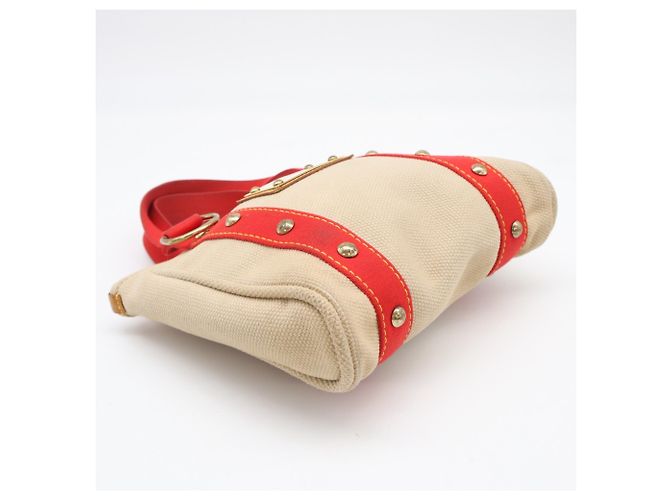 Borsa Louis Vuitton Antigua Cabas PM Rosso Beige - vista 5