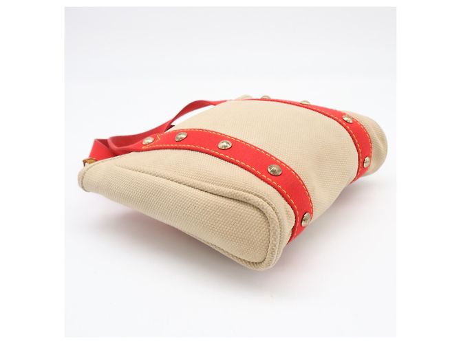 Borsa Louis Vuitton Antigua Cabas PM Rosso Beige - vista 6