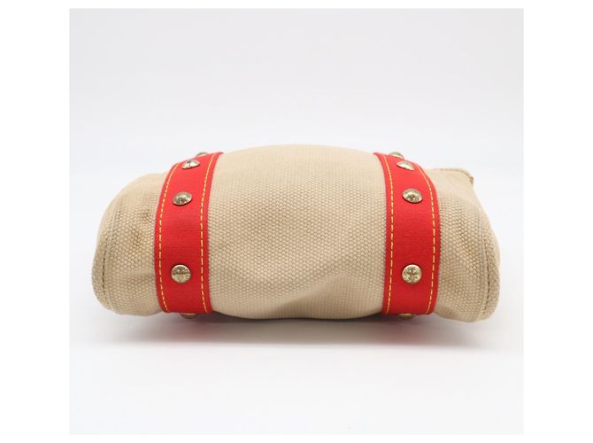 Borsa Louis Vuitton Antigua Cabas PM Rosso Beige - vista 7