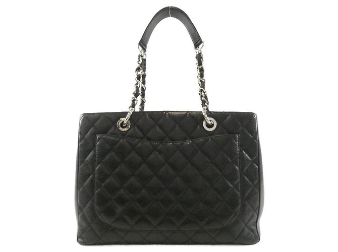 Borsa a tracolla Chanel 50995 in pelle di vitello granulata nera Nero - vista 2