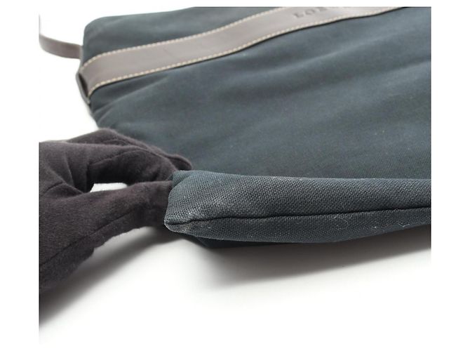 Borsa a tracolla in tela e pelle Loewe Marrone Verde - vista 12