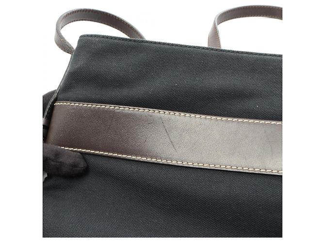 Borsa a tracolla in tela e pelle Loewe Marrone Verde - vista 14