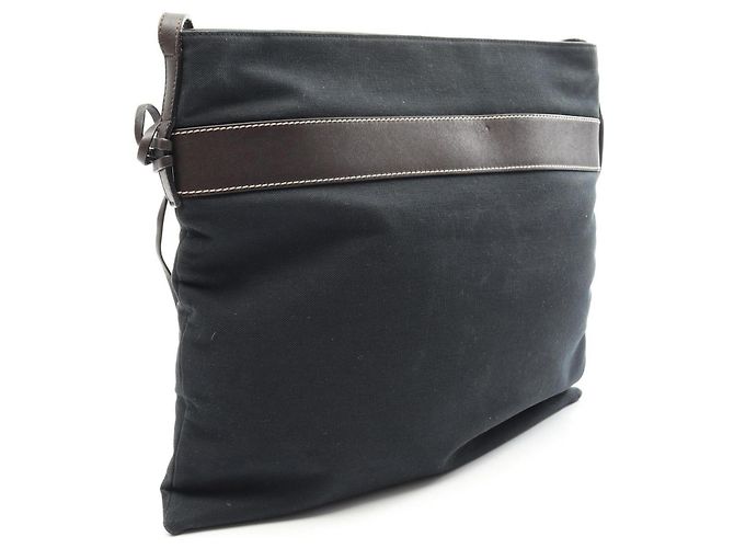 Borsa a tracolla in tela e pelle Loewe Marrone Verde - vista 2
