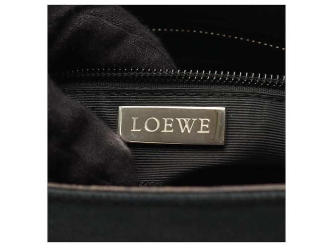 Borsa a tracolla in tela e pelle Loewe Marrone Verde - vista 4