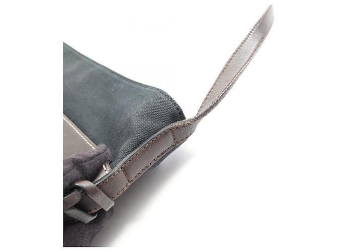 Borsa a tracolla in tela e pelle Loewe Marrone Verde - vista 8