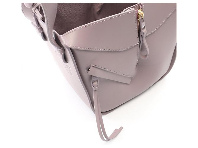 Borsa Loewe Hammock in pelle viola Porpora - vista 6