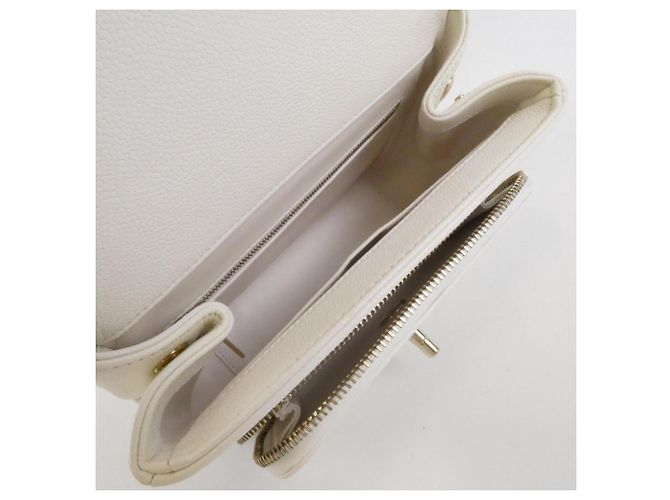 Borsa Chanel 93749 bianca in pelle di vitello martellata Bianco - vista 10