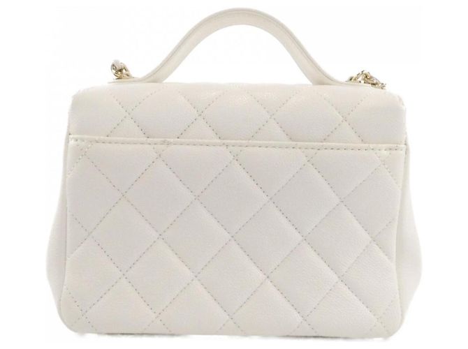 Borsa Chanel 93749 bianca in pelle di vitello martellata Bianco - vista 2