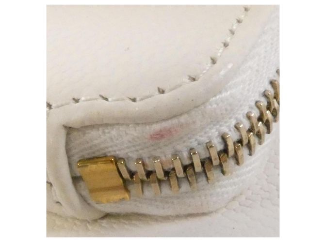 Borsa Chanel 93749 bianca in pelle di vitello martellata Bianco - vista 5