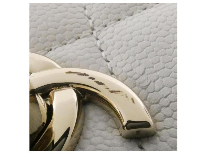 Borsa Chanel 93749 bianca in pelle di vitello martellata Bianco - vista 6