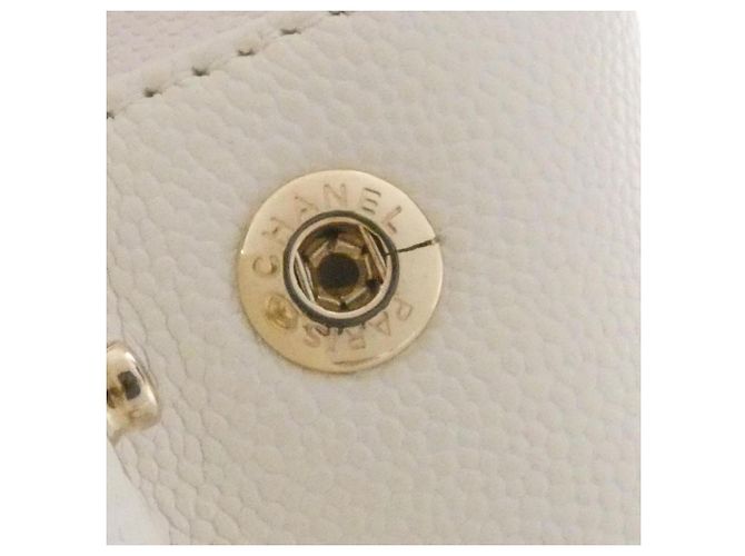Borsa Chanel 93749 bianca in pelle di vitello martellata Bianco - vista 7