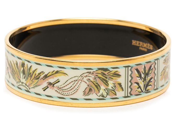 Bracciale in smalto cloisonné Hermès GM Multicolore D'oro - vista 2