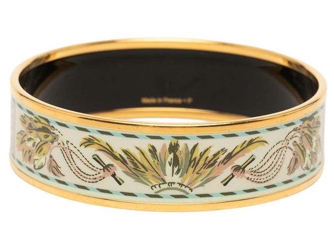 Bracciale in smalto cloisonné Hermès GM Multicolore D'oro - vista 3