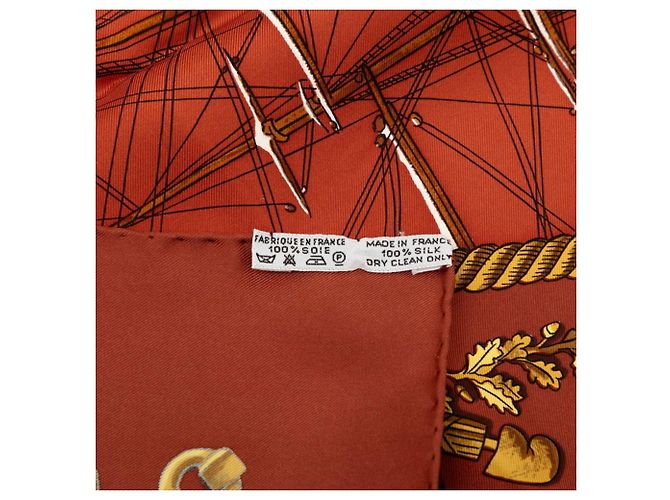 Hermès Sciarpa Carre 90 Hermes Marine et Cavalerie Marrone Multicolore - vista 10