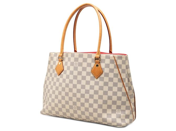 Tote e bolsa de ombro Louis Vuitton Damier Azur Rosa Branco - vista 2