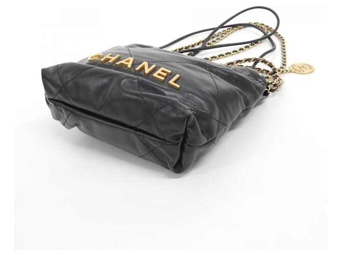 Mini borsa Chanel 22 Line Nero - vista 3
