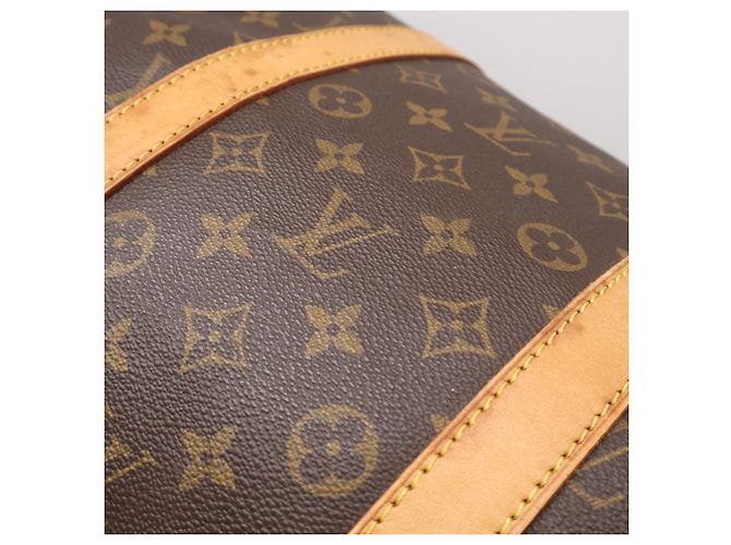 Borsa Louis Vuitton Monogram Keepall 55 Marrone Blu Beige Monogramma - vista 4