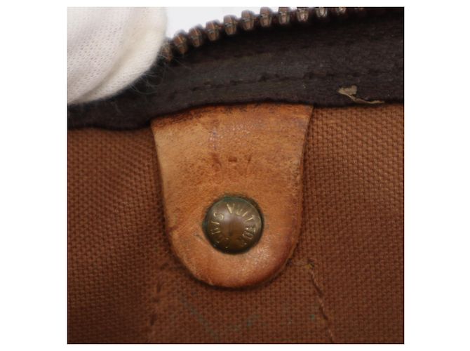 Bolso Louis Vuitton Monogram Speedy 30 Castaño Azul Beige Monograma - vista 17