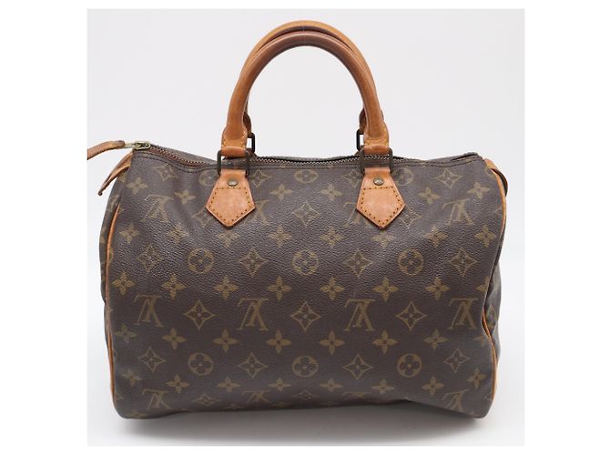 Bolso Louis Vuitton Monogram Speedy 30 Castaño Azul Beige Monograma - vista 2