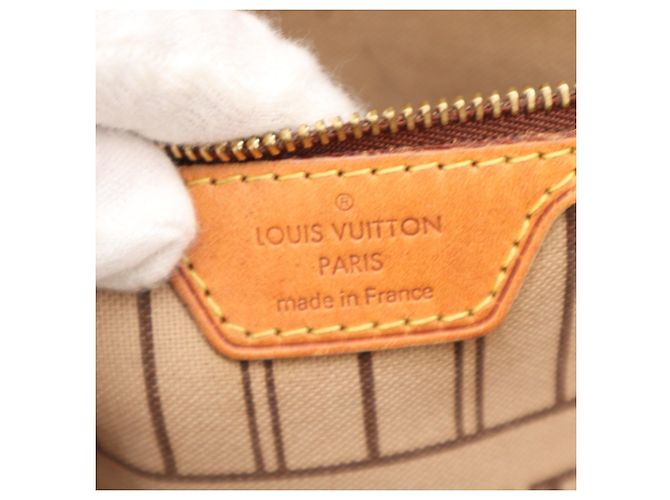 Borsa Louis Vuitton Monogram Neverfull MM Marrone Beige Monogramma - vista 15