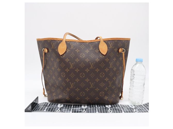 Borsa Louis Vuitton Monogram Neverfull MM Marrone Beige Monogramma - vista 3