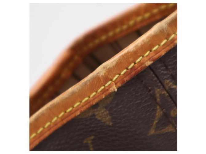 Borsa Louis Vuitton Monogram Neverfull MM Marrone Beige Monogramma - vista 8