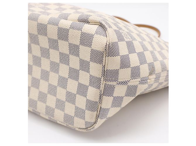 Borsa Louis Vuitton Neverfull MM Marrone Bianco Blu - vista 11