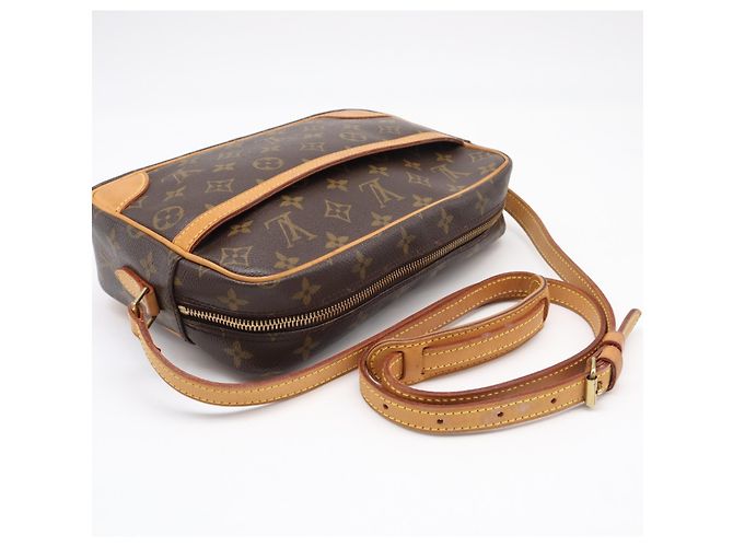 Borsa a Spalla Louis Vuitton Monogram Trocadero PM Marrone Beige Monogramma - vista 8