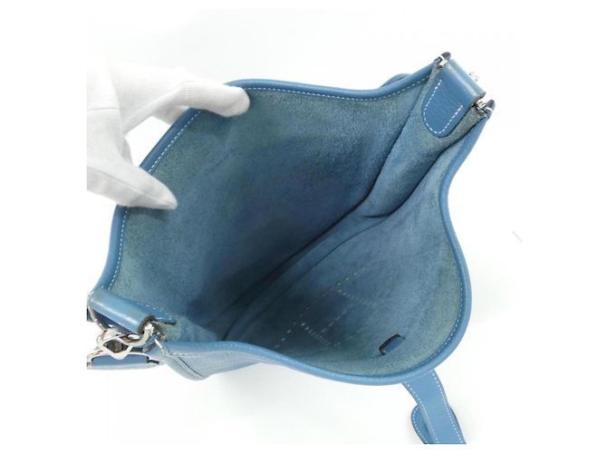Hermès Borsa a tracolla Hermes Evelyne II GM Blu - vista 9