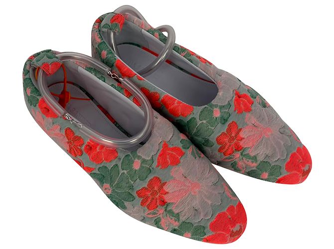 Ballerine Jil Sander a punta affusolata in broccato multicolore di cotone - vista 4