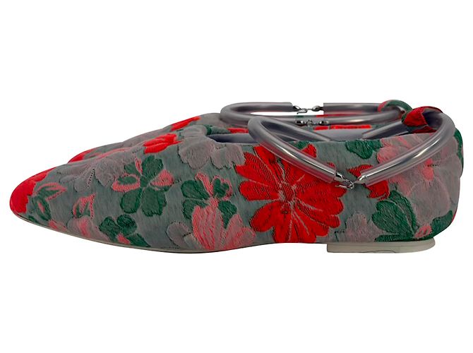 Ballerine Jil Sander a punta affusolata in broccato multicolore di cotone - vista 5