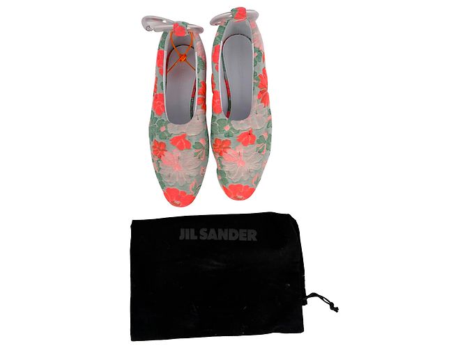 Ballerine Jil Sander a punta affusolata in broccato multicolore di cotone - vista 9