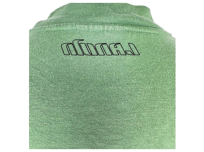 T-shirt in cotone verde con logo Lanvin - vista 4