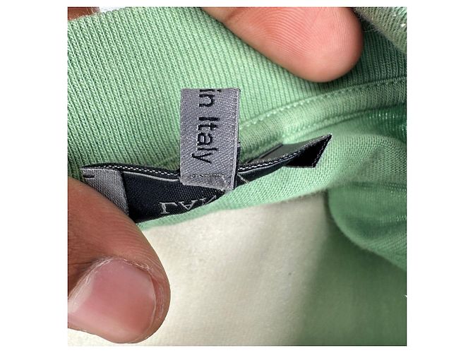 T-shirt in cotone verde con logo Lanvin - vista 6