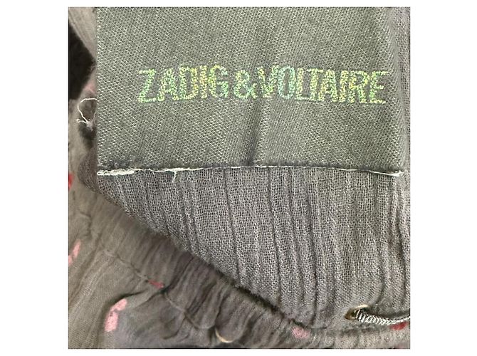 Mini falda de volantes estampada en algodón gris Zadig & Voltaire - vista 4