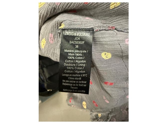 Mini falda de volantes estampada en algodón gris Zadig & Voltaire - vista 5