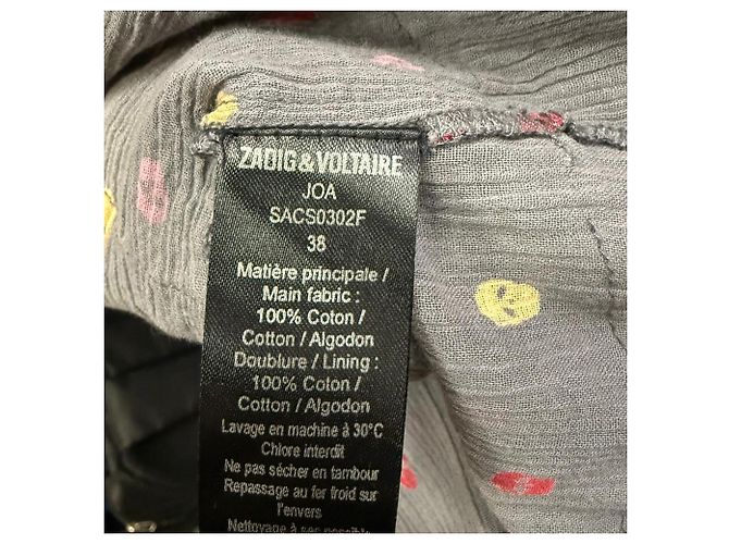 Mini falda de volantes estampada en algodón gris Zadig & Voltaire - vista 8
