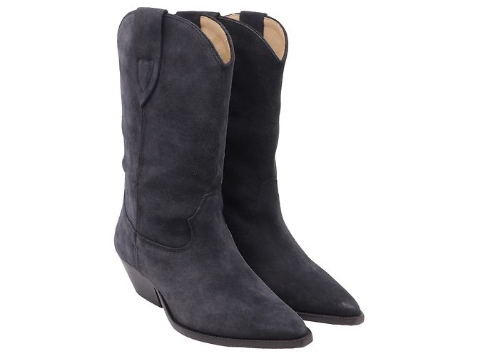 Botas cowboy Duerto de Isabel Marant en ante gris - vista 3