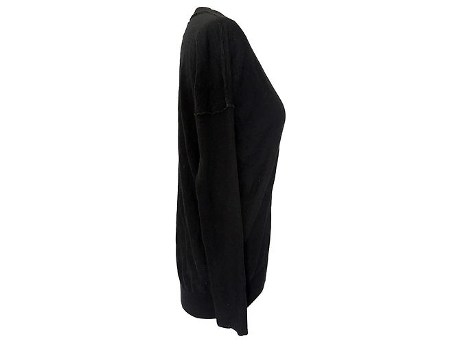 Zadig & Voltaire V-Ausschnitt Pullover aus schwarzer Merinowolle - Ansicht 3