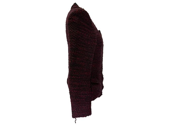 Shena Cardigan aus burgunderfarbener Wolle von Iro Rot Bordeaux - Ansicht 5