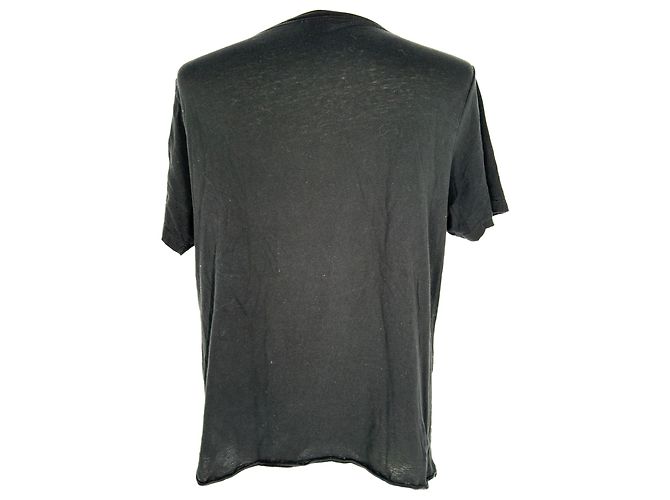 Saint Laurent Rive Gauche T-Shirt aus schwarzer Baumwolle - Ansicht 3