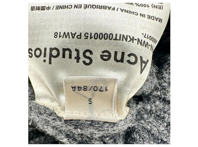 Acne Studios Boxy Rippstrick-Pullover aus grauer Wolle - Ansicht 5