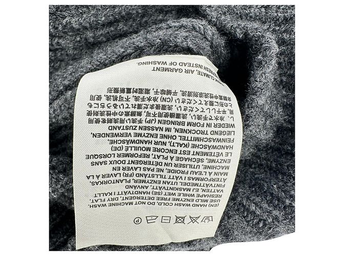Acne Studios Boxy Rippstrick-Pullover aus grauer Wolle - Ansicht 7