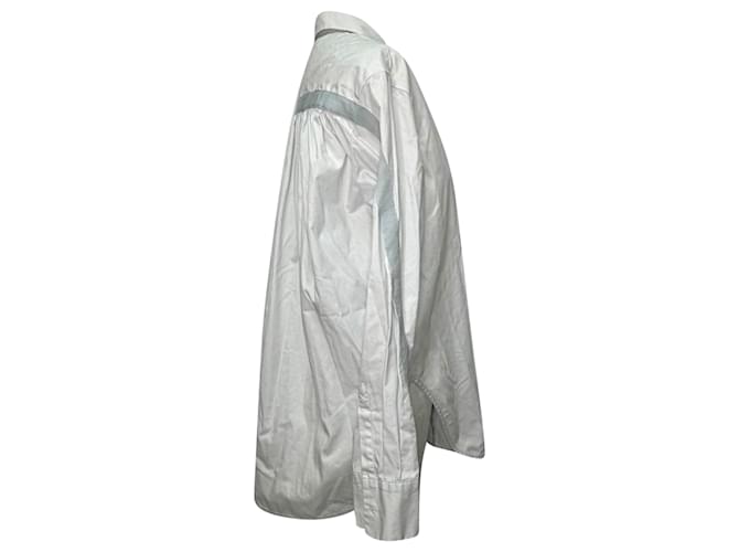 Maje Button-Up-Hemd aus hellblauer Baumwolle - Ansicht 2
