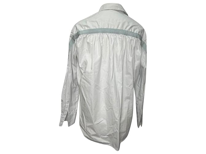 Maje Button-Up-Hemd aus hellblauer Baumwolle - Ansicht 3
