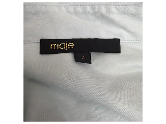 Maje Button-Up-Hemd aus hellblauer Baumwolle - Ansicht 8