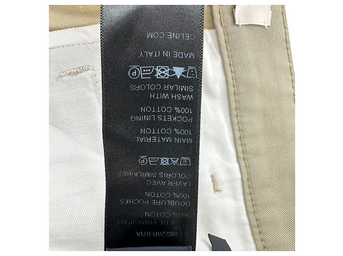 Céline Jeans a gamba dritta Celine in cotone beige - vista 11