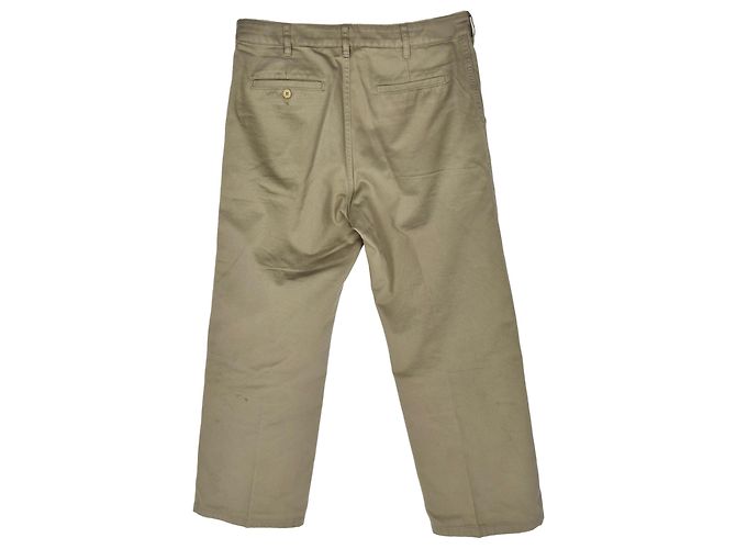Céline Jeans a gamba dritta Celine in cotone beige - vista 2