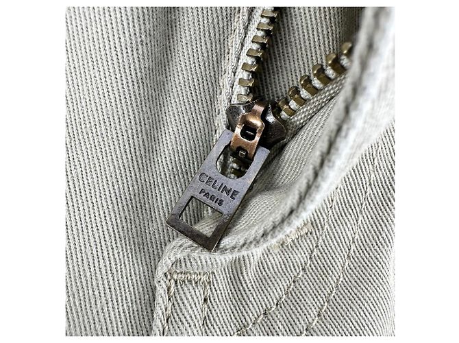 Céline Jeans a gamba dritta Celine in cotone beige - vista 4